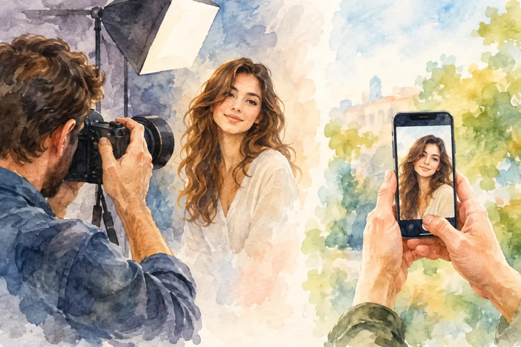 Photographer Versus Smartphone Headshots